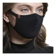 Máscara De Proteção Dupla Camada Em Tecido 100% Algodão Cor Preto