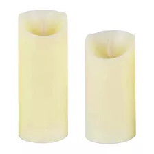 Kit 2 Velas De Led Gigante Parafina Chama Viva 15 E 20 Cm