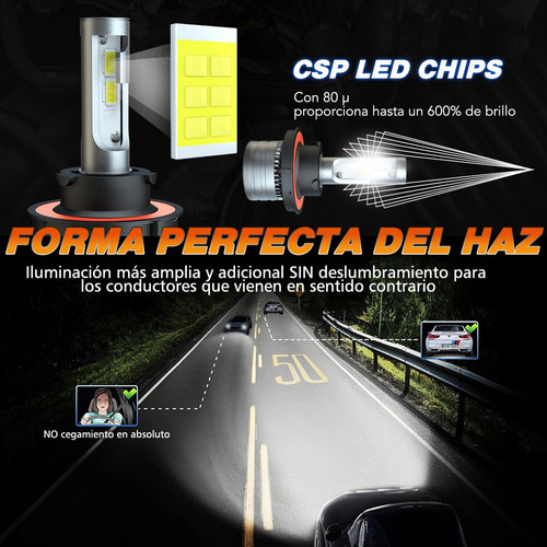 Faros Focos Led 9008 For Dodge Luz Alta Y Baja 14000 Foto 5