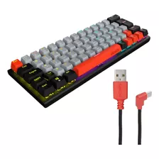 Teclado Gamer Mecanico Pcyes 60% - Switch Red - Led Rainbow Cor De Teclado Preto Idioma Português Brasil