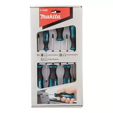 Jogo Chave Fenda/philips/pozidriv 06 Peças E-10528 - Makita Cor Preto