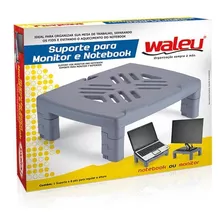 Suporte Para Monitor E Notebook Cinza - 10090006 - Waleu