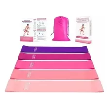 Faixa Elástica Rosa Treino Academia Kit 5 Unidades Mini Band