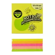 Notas Autoadhesiva Fluo Cubo 50x50mm 240 Hjs Pizzini