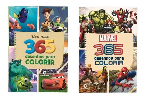 Kit De 2 Livros Para Colorir Disney Pixar E Vingadores