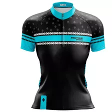Camisa Ciclista Feminina Pro Tour Elo Corrente Proteção Uv50