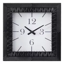 Reloj De Pared Cuadrado De Metal, 12 X 3 X 12 , Negro