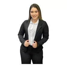 Conjunto Calça E Blazer Terninho Feminino Uniforme Elastano