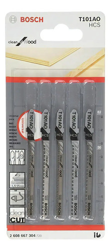 Hoja Para Caladora Corte De Madera Bosch 2608667304 T101ao