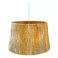 Lustre Pendente Luminária Teto Em Palha Redondo 55cm 