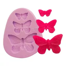 Forma Molde Silicone Biscuit Mini Borboleta 3 Cavidades