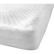 Protector De Colchón Impermeable De 2 Plazas Marca Zee Dream Color Blanco Diseño De La Tela Rayado