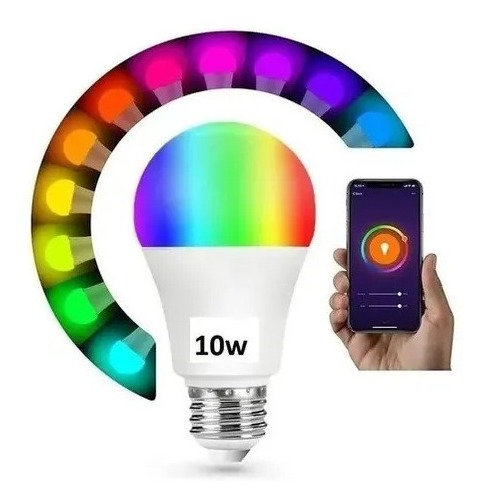 Foco Led Smart Rgb 10w Pack X5 Inteligente Wifi Celular