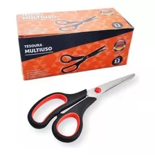 12 Tesoura Profissional Multiuso Escritório Inox 21 Cm Jocar