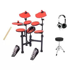 Bateria Eletrônica Orange X-pro Kit Com Banco E Fone Cor Laranja