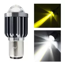 Faro Foco Ba20d Moto Led Blanco Amarillo Lupa Proyector