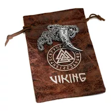 Pingente Viking Dente Lobo Viking Grande + Colar Aço Inox