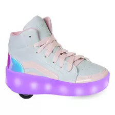 Tênis Infantil Menina Com Rodinha E Luz Led Tenis Cano Alto