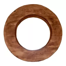 Espejo Decorativo Circular De Madera Grande Diámetro 60 Cm