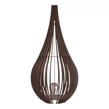 Luminária Abajur De Chão Capadócia Gota Madeira Mdf 90cm