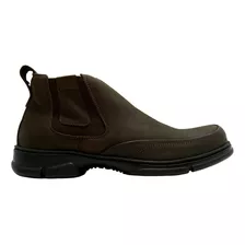 Bota Botina Social Anatomic Gel Masculina Couro Nobuck Lindo