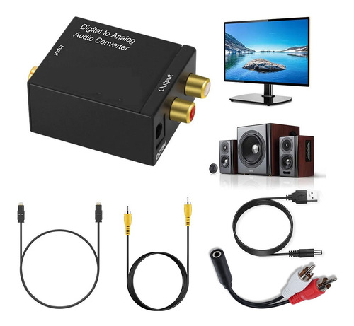 Adaptador Digital Coaxial Toslink Con Cable Óptico