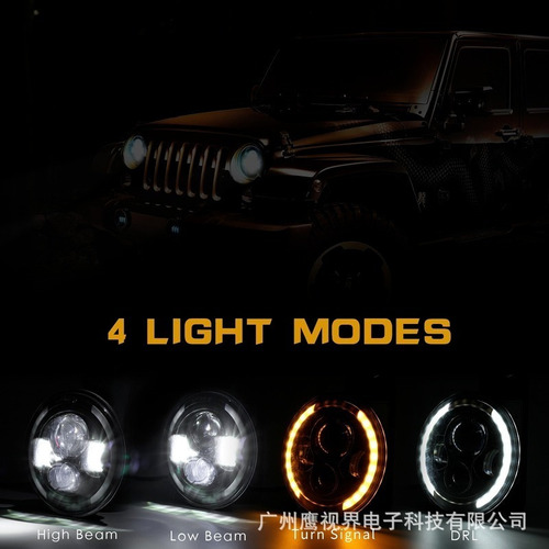 Fwefww Par 7'' H4 Faros De Led Seal De Giro Wrangler Jeep Foto 4