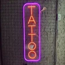 Painel Neon Led Tattoo Iluminação Luminária Rosa E Azul 1m Cor Roxo/laranja 110v/220v