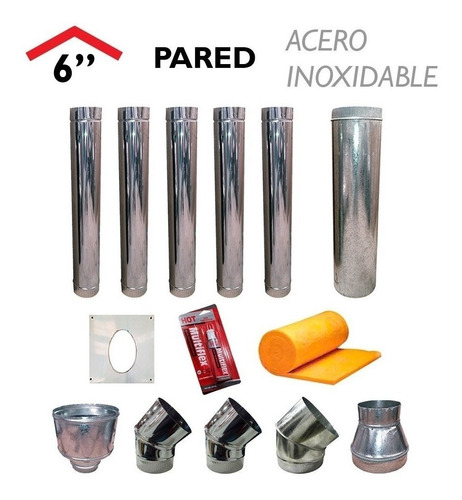 Kit de  Pared  6" acero inoxidable - Imagen 2