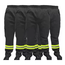 Kit 6 Calça De Uniforme Brim C/faixa Refletiva Tam Eg-52-54