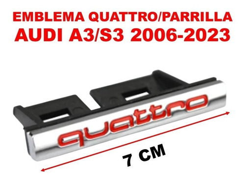 Par De Emblemas Quattro Audi A3/s3 2006-2023 Crom/rojo Foto 5