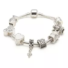 Liberty Charms Pulsera Chapada En Plata Para Comunión Sagrad