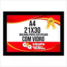 Moldura Quadro A4 Para Certificado Premium Com Vidro-147