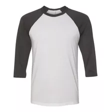 Camiseta Camisa Raglan 3/4 Masculina Lisa 100 % Algodão Top