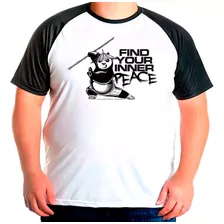 Camiseta Raglan Plus Size Kung Fu Panda Peace