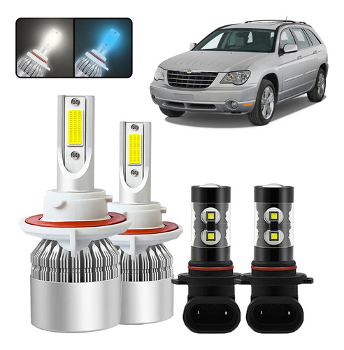 Kit Faros Led H13 4 Lados, 6000 K, Blanco, Luces Bajas Chrysler 