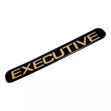 Emblema Adesivo Executive S10 Blazer Resinado Preto Dourado