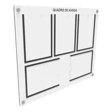 Quadro De Aviso Gestão Mdf C/ 5 Displays Acrílicos P/ A4