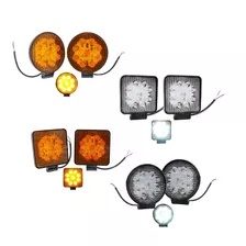 Par Faros 9 Led Con Estrobo Auxiliares 27w Jeep 4x4