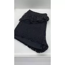 Short Negro De Encaje Materia Talle S