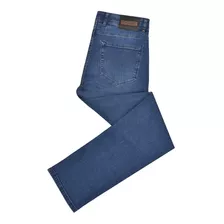 Jeans Cuadra Azul Para Caballero Con Piel