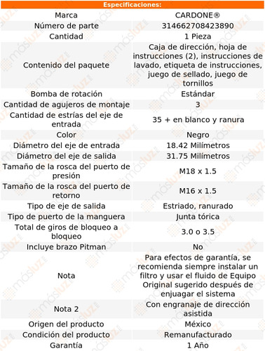 (1) Caja Direccin Hidrulica Gmc S15 82/90 Cardone Reman Foto 4