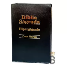 Biblia Sagrada Letra Hipergigante Luxo Preta - C/ Harpa