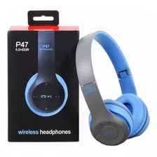 Auricular Bluetooth Vincha Recargable Inalambrico P47 Color Azul