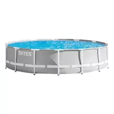 Piscina Estructural Redondo Intex 26720 Con Capacidad De 12706 Litros De 4.27m De Diámetro Gris