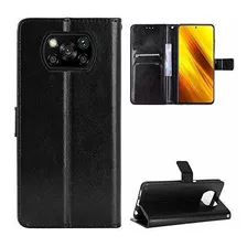 Funda Para Xiaomi Poco X3 Nfc De Tipo Cartera Color Negro