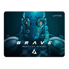 Mouse Pad Gamer Unno Brave Antideslizante - Tecnobox Color Azul Y Negro