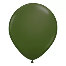 Balão Bexiga Verde Militar Musgo 12 Polegadas 25 Unidades