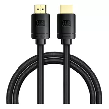 Cable Baseus Hdmi 8k 60hz 2.1 High Definition De 1.5 Metros Color Negro