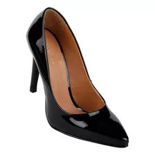 Zapatilla Vestir Mujer Negro Tipo Charol Perugia 06103704